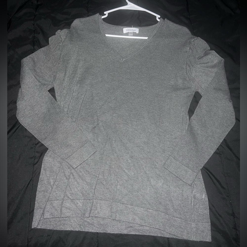 Calvin Klein long-sleeve with ruffles on shoulders